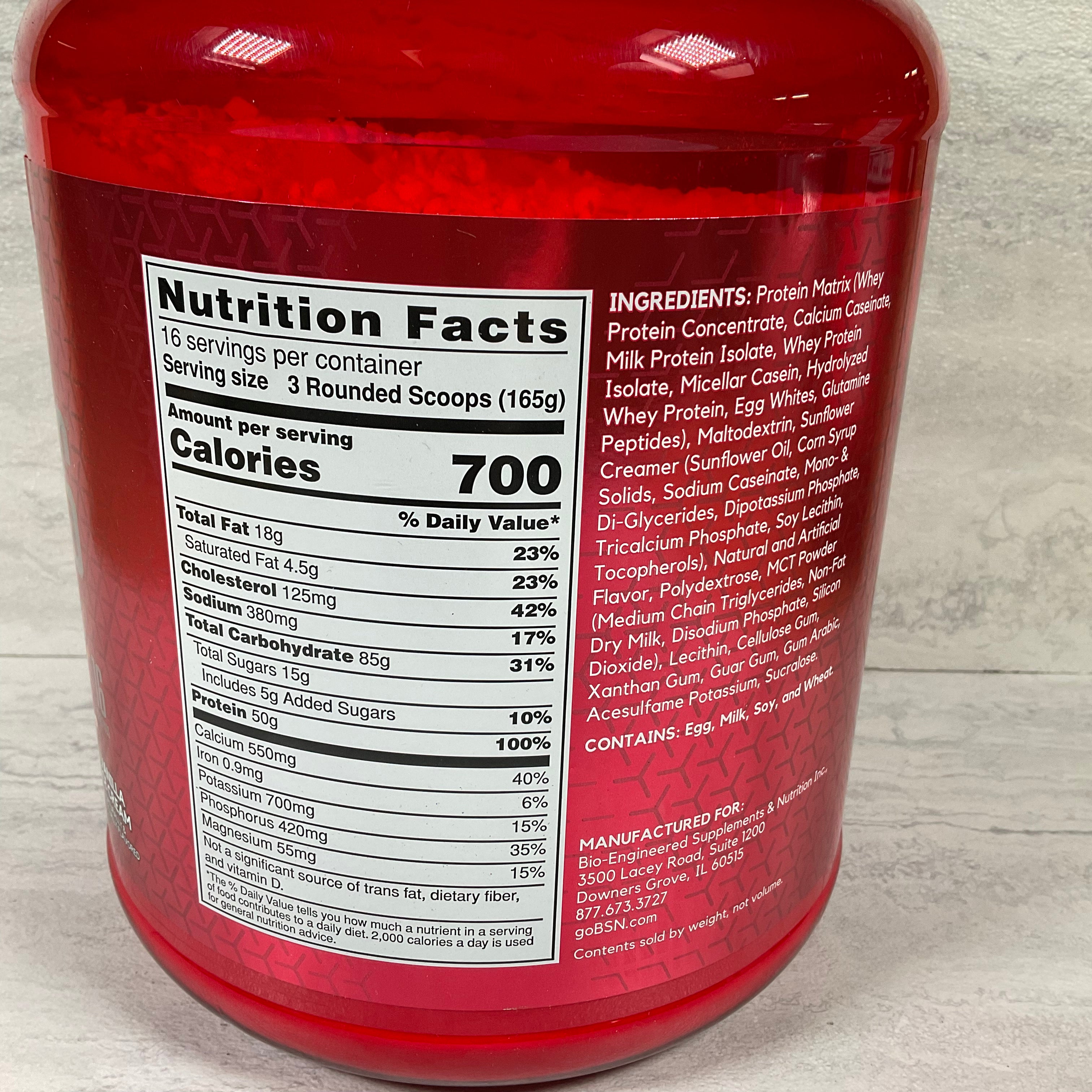 TRUE-MASS Weight Gainer, Muscle Mass Protein Powder, Vanilla Ice Cream-EXP 2/23 (7199466356974)